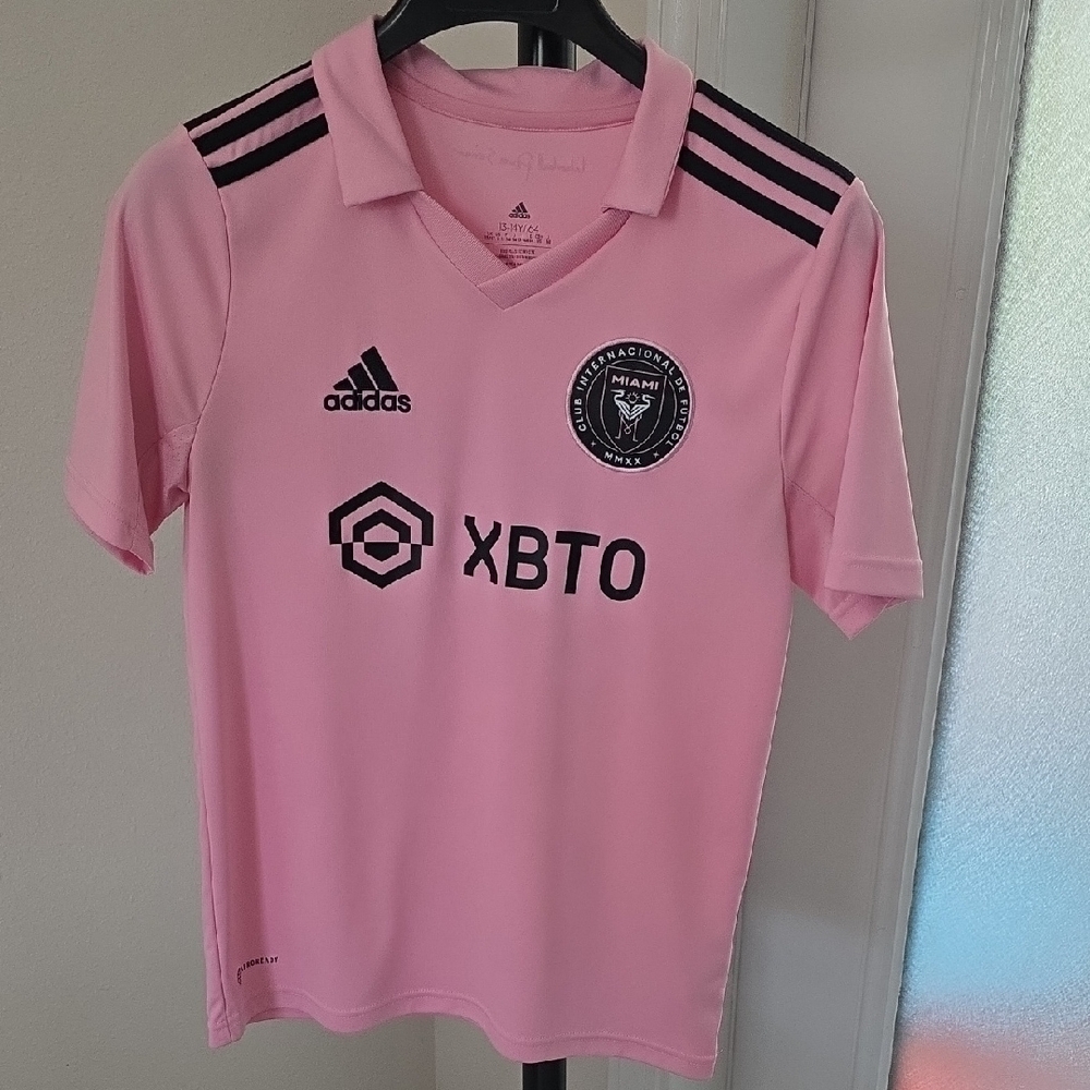 Adidas Pink Soccer Jersey Messi Kids Size L